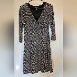 Chaps Monochrome Patterned Dress